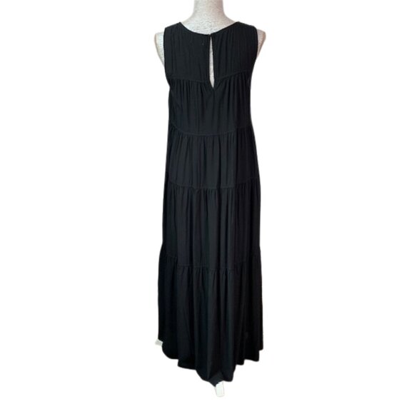 MAX STUDIO Tiered Sleeveless Maxi Dress in Black SIZE LARGE, NWT - Picture 5 of 12